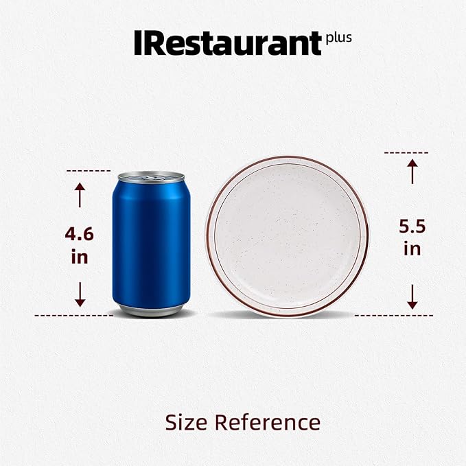 Stoneware Narrow Rim Brown Speckle, Plate 5.5", Case of 36