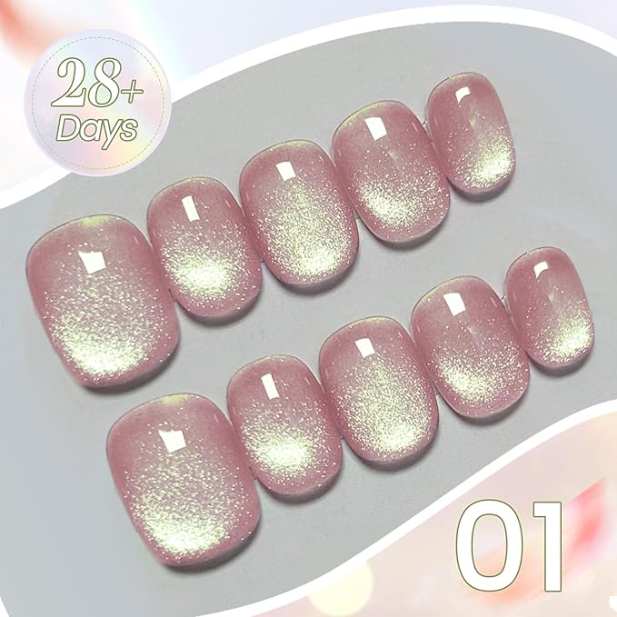 Born Pretty Cat Magnetic Eye Gel Nail Polish Shimmer Glitter Holographic Auroas Magnetic Gel Spring Summer Pink Green Blue Translucent Gel Polish Set Manicure Nail Art DIY at Home-BrightBean Baby