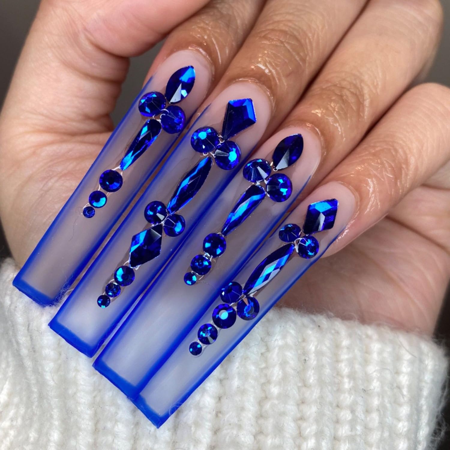 HNUIX Nail Rhinestones - 3D Multi Shape Size, Blue Nail Gems, Flat Back, with Kit, for Nail Art, DIY Decorations-BrightBean Baby