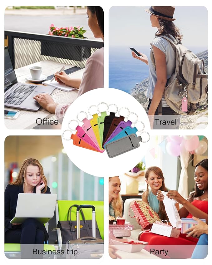 Chapstick Holder Lip Balm Sleeve Pouch Chapstick Holder With Clip Lipstick Lip Gloss Holder Stocking Stuffers Gift for Women (ten pcs)-BrightBean Baby