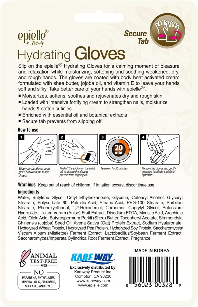 Epielle Hydrating Hand Masks 6 Pairs, Deep Moisturizing Gloves for Dry, Cracked Hands, Relieve and Soften with Shea Butter & Jojoba Oil, Korean Skin Care, Spa Set, Self Care Gifts for Women-BrightBean Baby