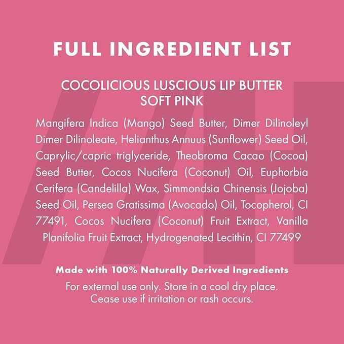 100% Natural Tinted Lip Butter Sleeping Lip Mask Clean Petroleum Free Lip Moisturizer and Conditioner for Dry Lips Intensive Lip Balm and Lip Therapy Skin Care with Mango butter (Light Pink)-BrightBean Baby