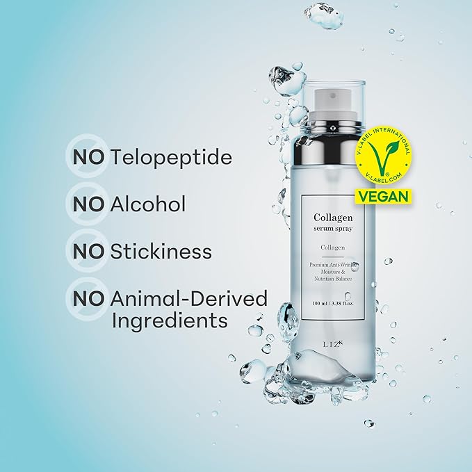 LIZK Collagen Serum Spray for Face 100ml (3.38 fl.oz) Glass Skin,easy to use, sparying at last step in skincare,body care, moisture mist, korea cosmetics-BrightBean Baby