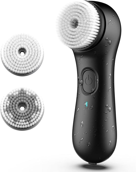 NågraCoola Electric Facial Cleansing Brush – Rechargeable Waterproof Face Scrubber for Women & Men, 2 Brush Heads for Deep Pore Cleansing & Gentle Exfoliation, 3 Speeds, Auto-Timer-BrightBean Baby
