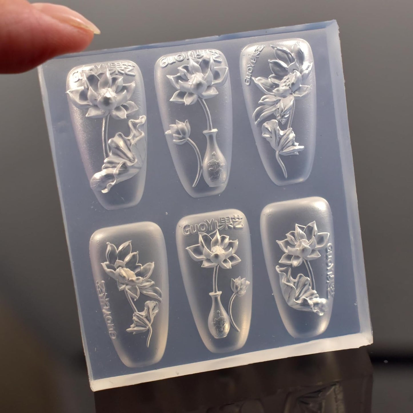 3D Lotus Flower Nail Art Silicone Molds Classic Floral Lotus Leaf Carving Template Resin Mould Nail Tool for Women Girls Manicure DIY Design-BrightBean Baby