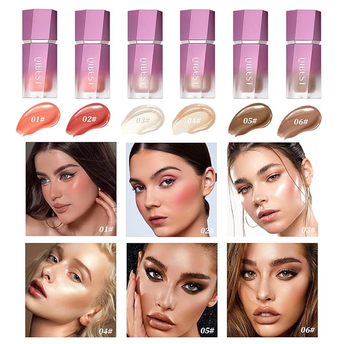 Soft Liquid Contour Stick, Liquid Face Bronzer Stick Built-in Sponge Tip, Cool Toned Liquid Contour for Women and Girl, Lightweight Blendable Cream Bronzer Stick Makeup,05 Bronzer-BrightBean Baby