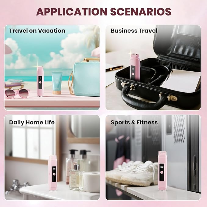 Bikini Trimmer for Women,IPX7 Waterproof Painless Electric Razors for Trip,Portable&Easy Cleaning Lady Underarm Pubic Leg Arm Body Face,Electric Shaver for Travel&Shower Use,Gifts for Women,Pink-BrightBean Baby