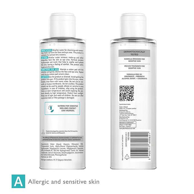 PREBIO-SENSILIQUE Micellar Prebiotic Dermo-Water for Face & Eyes, Removes Makeup & Impurities, Soothes & Moisturizes Allergic & Sensitive Skin, Safe for Contact Lens Wearers, 6.76 fl oz-BrightBean Baby