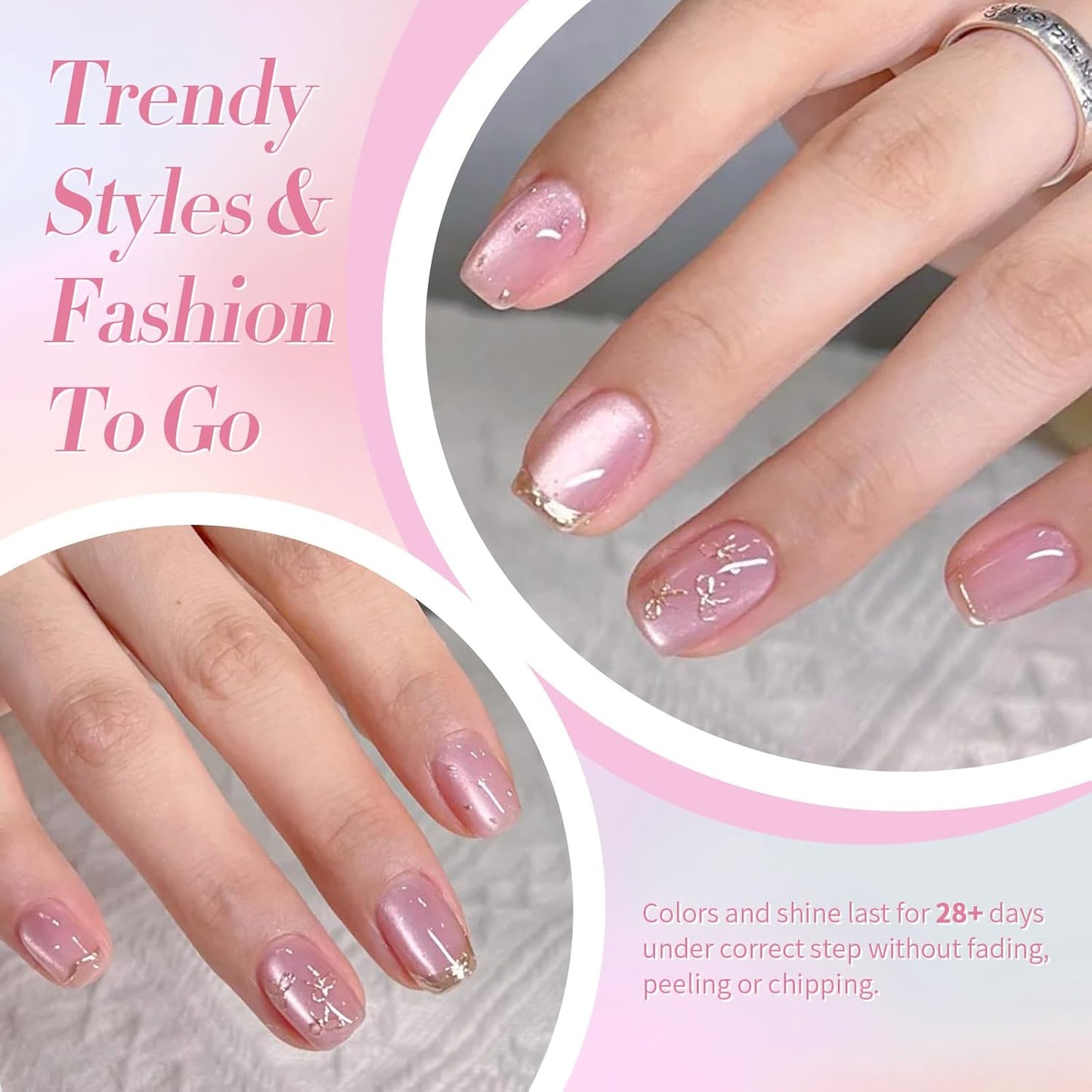 Born Pretty Cat Magnetic Eye Gel Nail Polish, Pink Moonlight Cat Magnetic Gel, Glass Shiny Effect Pink Soak Off Nail Art Salon Manicure Home Gift 15ml-BrightBean Baby