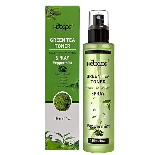 Green Tea Matcha Facial Toner Mist with Peppermint, Refreshing, Moisturizing, and Soothing Face Toner, with Jojoba Oil, Castor Oil, Snail Filtrate,120ml-BrightBean Baby