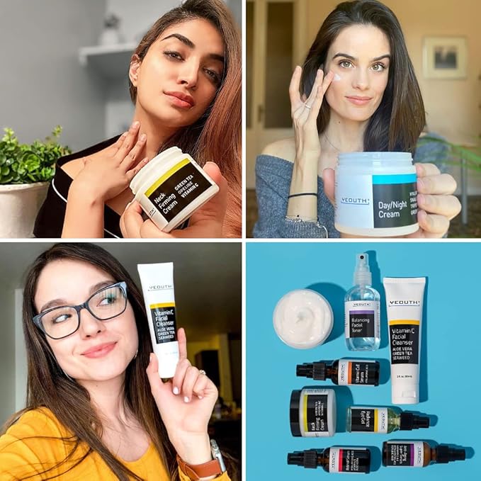 YEOUTH Skin Care Set: Retinol Serum with Hyaluronic Acid, Vitamin C & Super Face Serum, Cleanser, Toner, Eye Gel, Neck Cream, Face Cream 8-Piece Skincare Kit For Women-BrightBean Baby