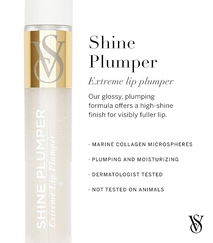 Victoria's Secret Shine Plumper Extreme Lip Plumper in Crystal Clear, Plumping Lip Gloss for Women with Marine Collagen Microspheres, Lip Treatment-BrightBean Baby