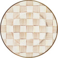 MACKENZIE-CHILDS Enamel Salad and Dessert Plate, Small Plate for a Dessert or Appetizer Dish, 8 Inches, Brown-and-White Mocha Check