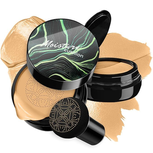 Mushroom Head Air Cushion CC Cream BB Cream Foundation Makeup Moisturizing CC Cream Liquid Foundation, Concealer Lasting Makeup Foundation Even Skin Tone Makeup Base Primer (#05 Wheat)-BrightBean Baby