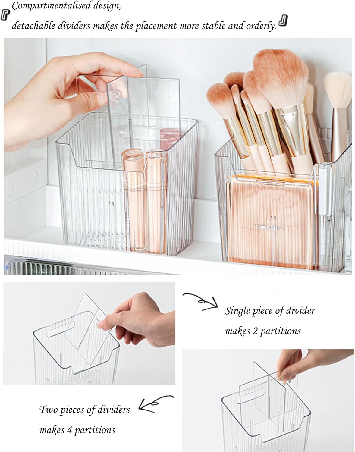 Set Of 2 Storage Organizer Bins Wall Mounted Shower Caddy, Bathroom shelves Stackable Clear Plastic Toothbrush Holder Adhesive Hanging Bin for Bathroom, Kitchen, Cabinet, Shower BPA Free Small (Green)-BrightBean Baby