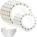 Corelle Vitrelle 18 Piece Glass Dinnerware Sets Service for 6, Triple Layer Chip & Crack Resistant Glass Plate and Bowl Sets, Anders