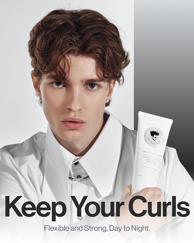 Avenue Man Curl Defining Cream - Improved Formula - Natural & Flexible Hold with Herbal Extracts for All Hair Types - Paraben Free & Sulfate Free-BrightBean Baby