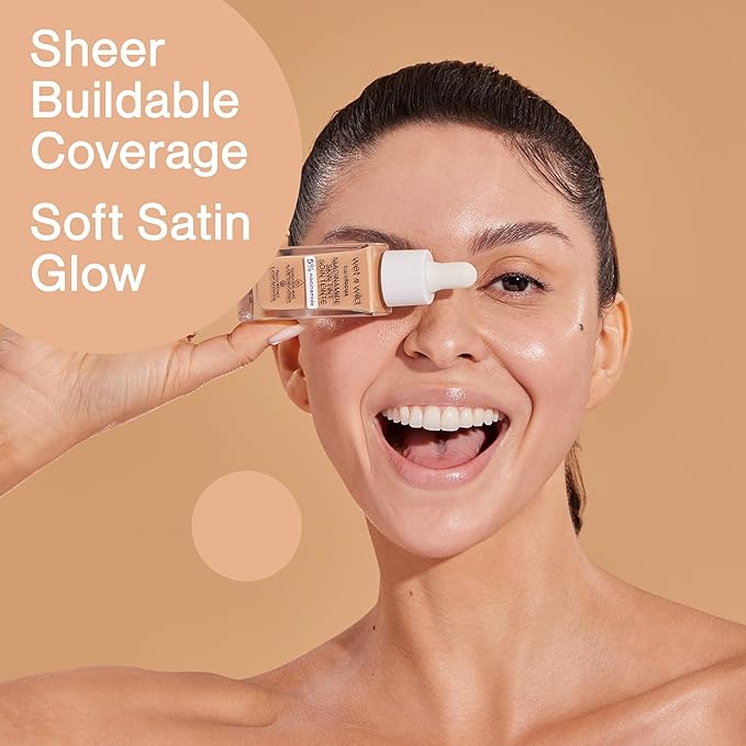 wet n wild Bare Focus Skin Tint, 5% Niacinamide Enriched, Buildable Sheer Lightweight Coverage, Natural Radiant Finish, Hyaluronic & Vitamin Hydration Boost, Cruelty-Free & Vegan - Caramel-BrightBean Baby