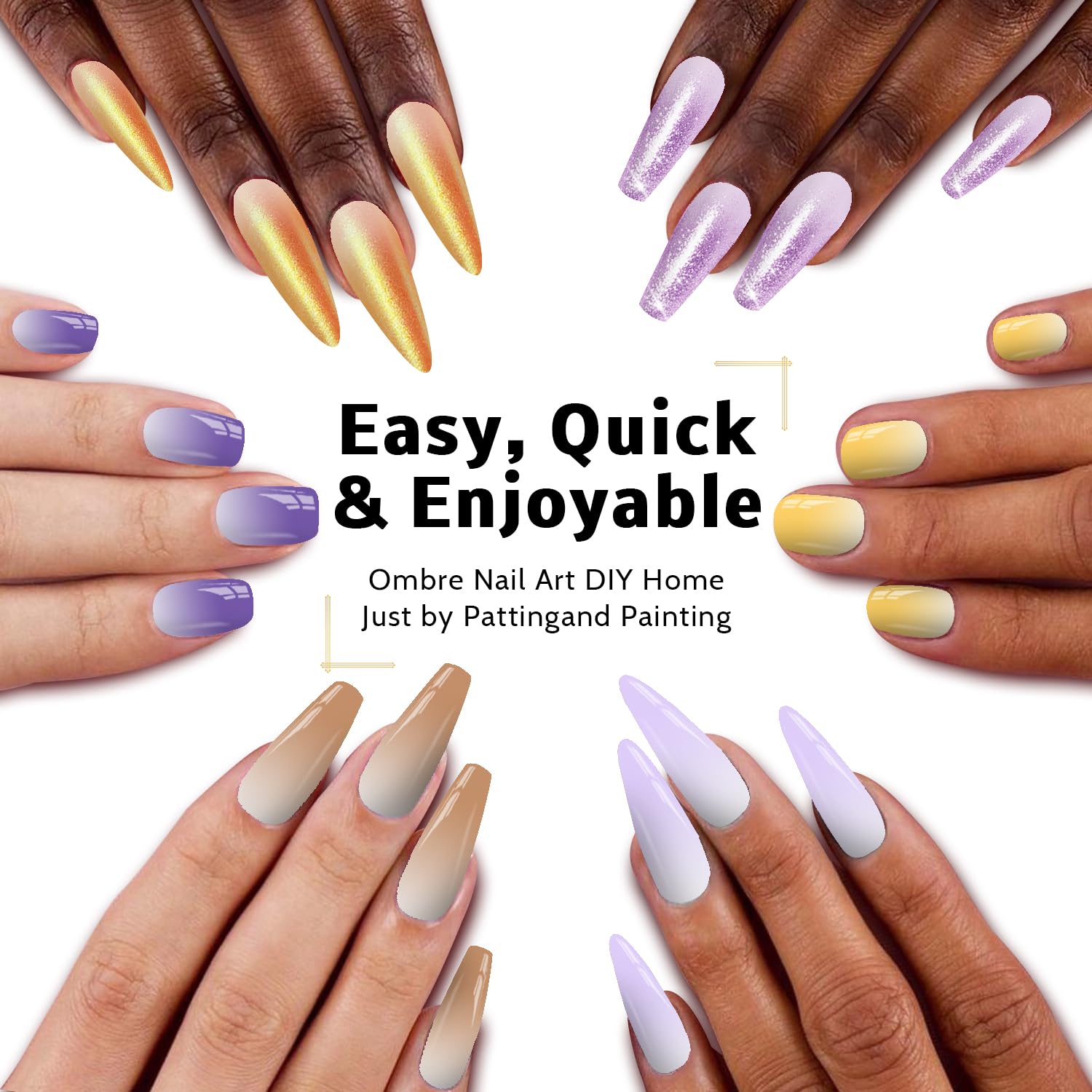 Sponge Pat Paint Nail Gel, Ombre Nails Gradient Gel Nail Blush Blooming Aura Nails Drawing Stripper Floral Painting DIY Nail Art, No Wipe, UV/LED Curing (16 Colors D)-BrightBean Baby