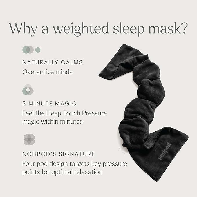 Nodpod Gentle Pressure Sleep Mask | Patented Light Blocking Design for Sleeping, Traveling & Relaxation - Black Onyx-BrightBean Baby