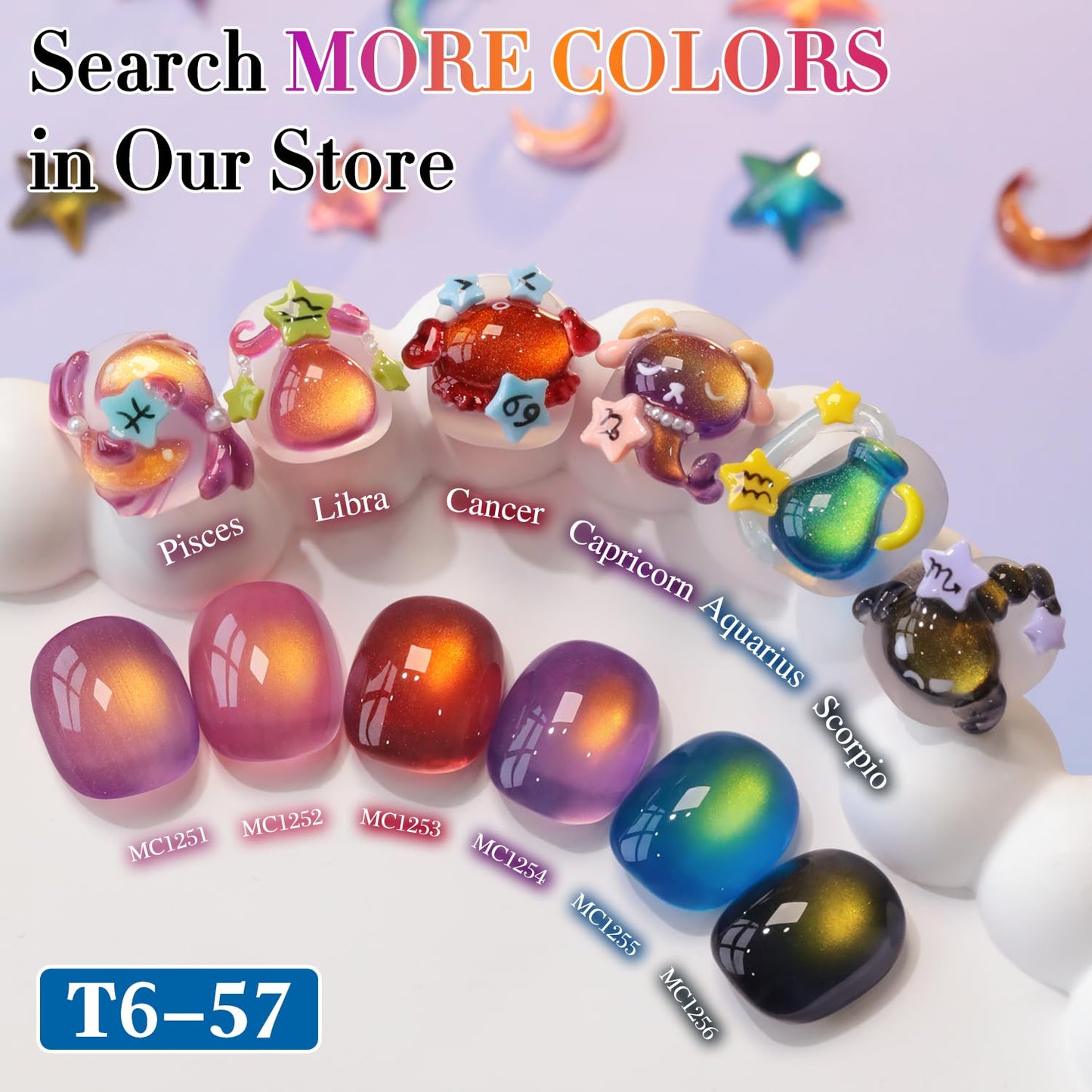 Double Rhythm Jelly Glass Cat Eye Gel Polish with Magnet 15ML Holographic Glitter Shimmer Translucent Sheer Color Magnetic Nail Polish Salon DIY at Home (Golden Blue-MC1255)-BrightBean Baby