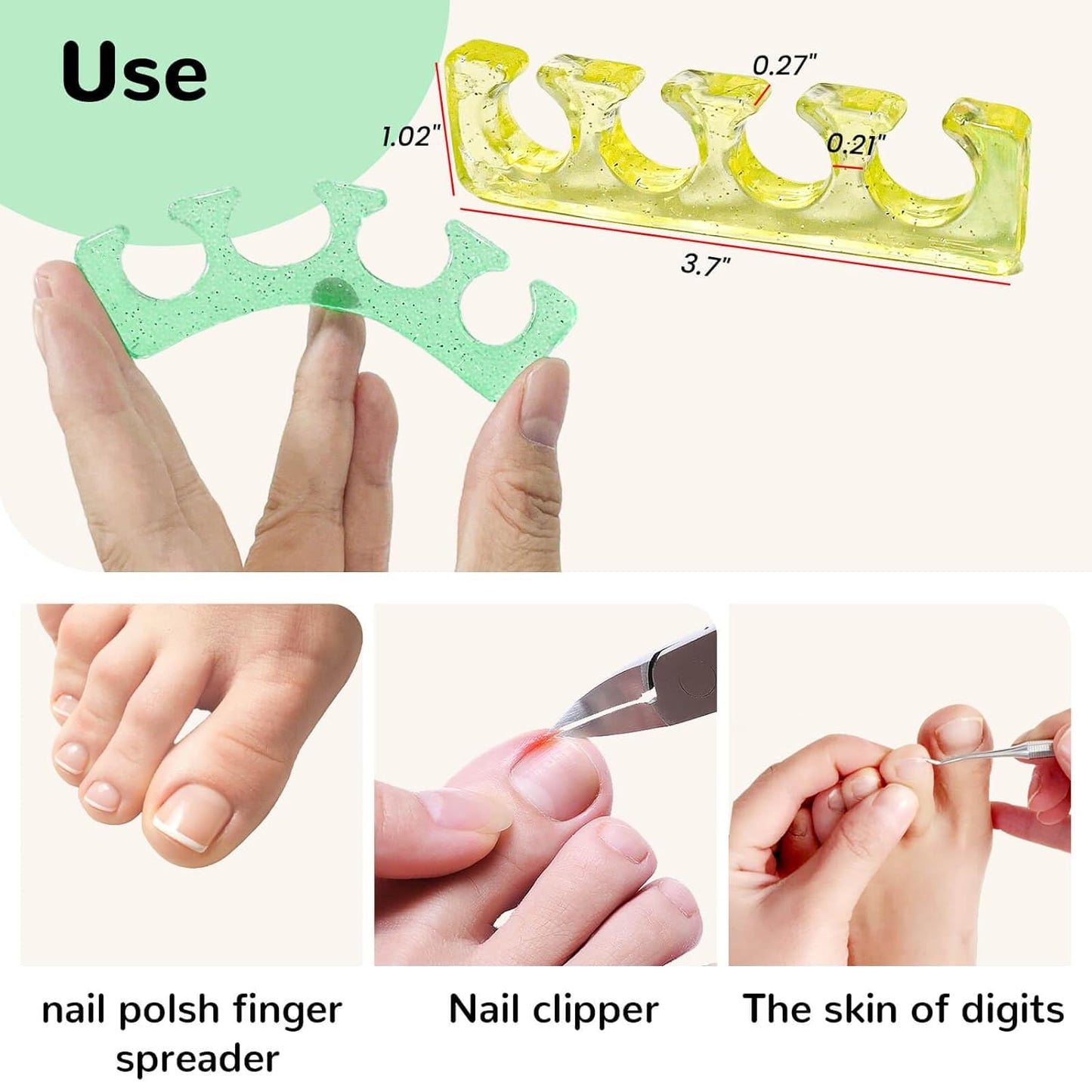 Toe Nail Separator,Toe Separators,Toe Separators Use for Separation of Toenails or Nails as Well as Polishing of Nail Polish.-BrightBean Baby