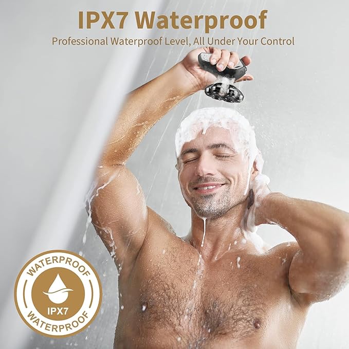 Head Shavers for Bald Men: 5-in-1 Electric Razor - IPX7 Waterproof Shaving Grooming Kit for Balder - Turbo Speed & Precision Blades (Gray Black)-BrightBean Baby