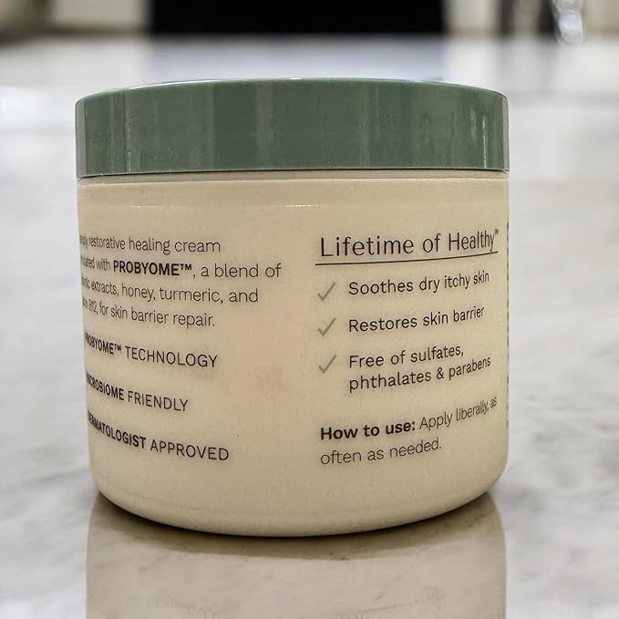 Yobee Body & Face Moisturizing Cream for Dry, Sensitive Skin | Probiotic extracts, Honey, Turmeric, Vitamin B12, Ceramides, Shea Butter | Fragrance Free | For Kids & Adults (6)-BrightBean Baby