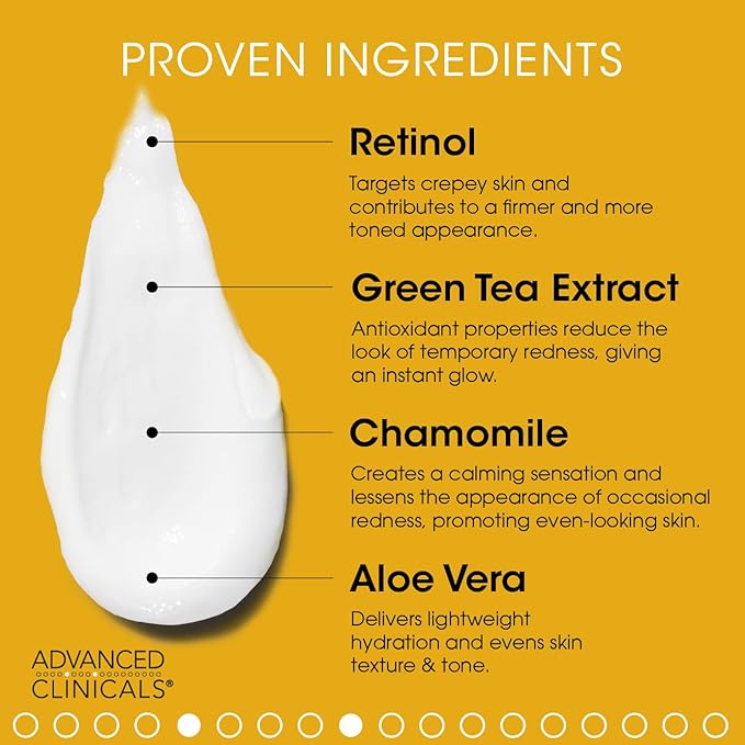 Advanced Clinicals Retinol Body Lotion + Brightening Vitamin C Cream 2pc Skin Care Set | Skin Tightening Body Moisturizer & Face Lotion | Crepey Skin Care Treatment | Skin Care Products, 2pc Set-BrightBean Baby