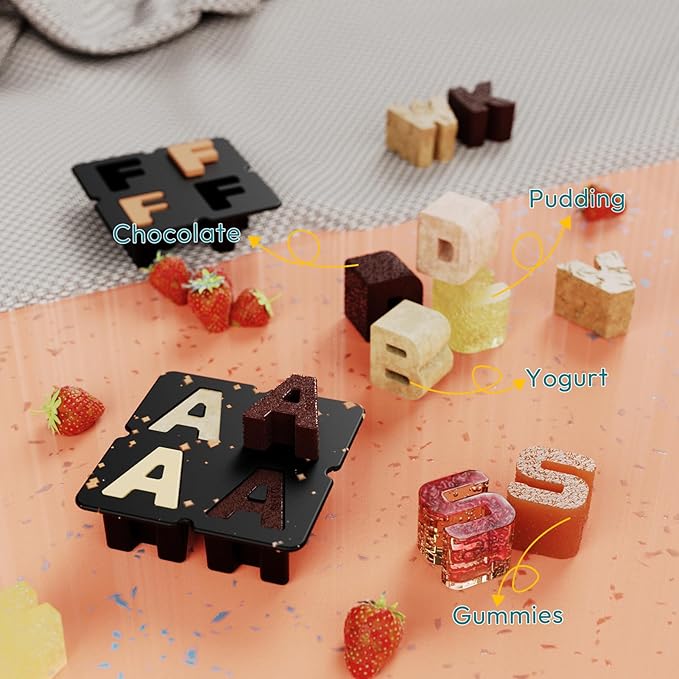 Customized Lette S Ice Cube Mold -Letter Silicone Ice Mold for Custom Ice Cube Mold and Baking Chocolate and Crafting Letter Molds, Ice Cube Molds for Cocktails & Whiskey with Custom Letters