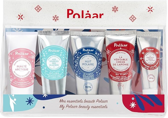 Polåar - Beauty Ritual Discovery Kit - Face, Hands & Lips Routine - Travel Essentials Skincare - Melting, Non-Greasy Textures, Cruelty Free, Made in France - 5 pcs-BrightBean Baby