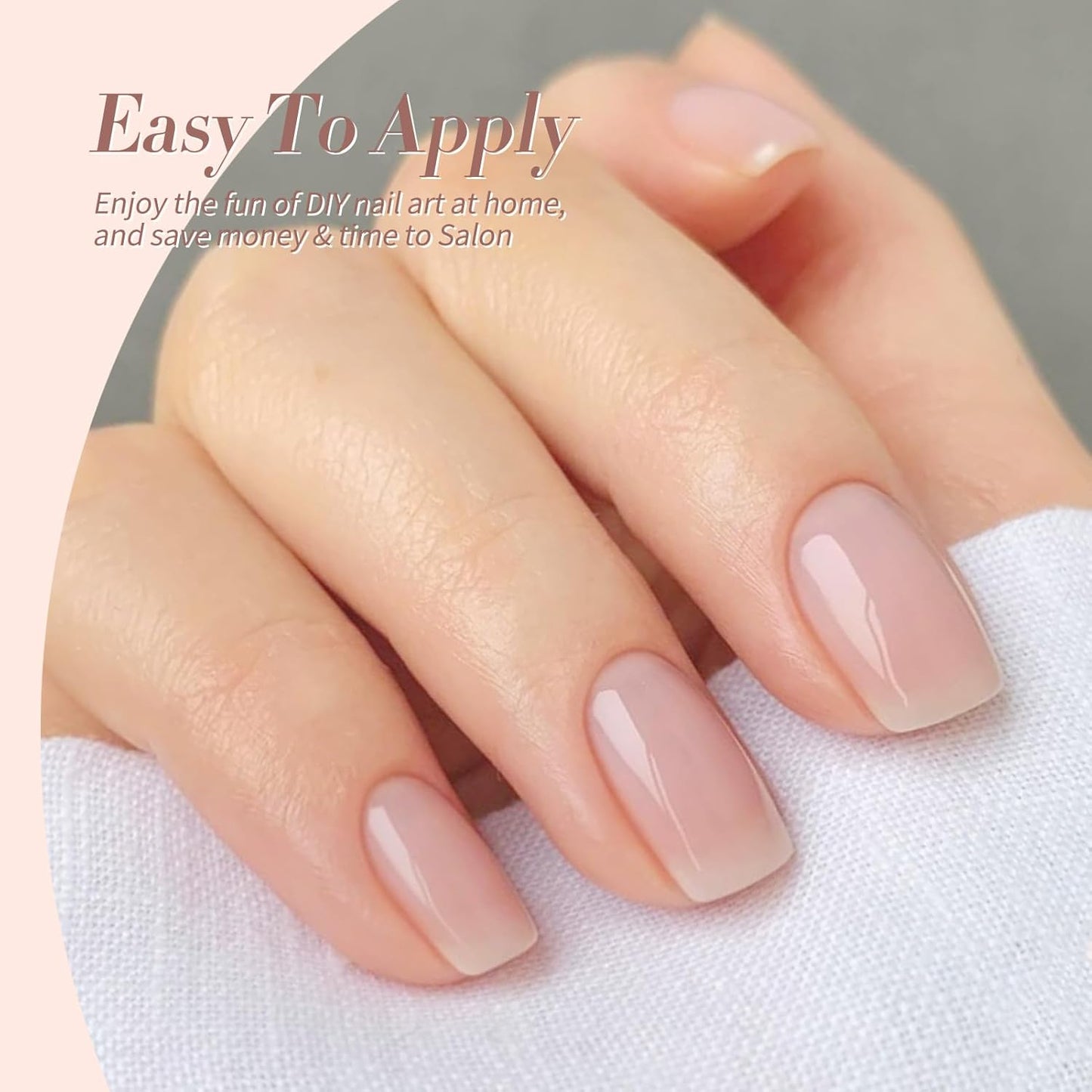 Born Pretty Jelly Nude Gel Nail Polish Set,Nude Clear Gel Nail Polish Sheer Crystal Transparent Gel Polish Soak Off U V Light Cure Gel Polish Kit Nail Art Manicure DIY Salon Home 6PCS 7 ML-BrightBean Baby