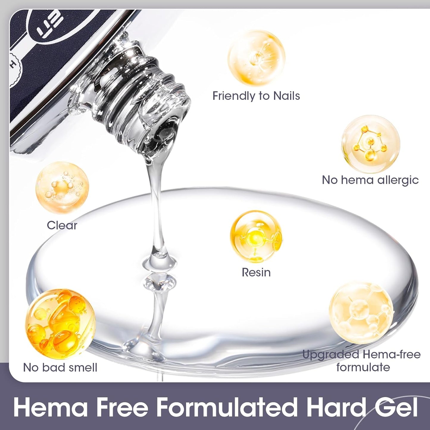 Gellen Salon-Grade Builder Gel for Nails, 5 in 1 Hema Free Clear Builder Gel for Nail Apex Strengthener 20ml Clear Builder GelNail Polish in Upgraded Bottle U V Cured for Home DIY-BrightBean Baby