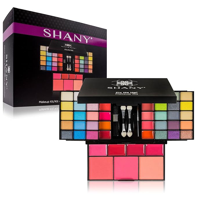SHANY 'Fix Me Up' Makeup Kit - Compact Travel Makeup Portable Giftable Adult and Teen Makeup Set Eye Shadows, Lip Colors, Blushes, and Applicators-BrightBean Baby