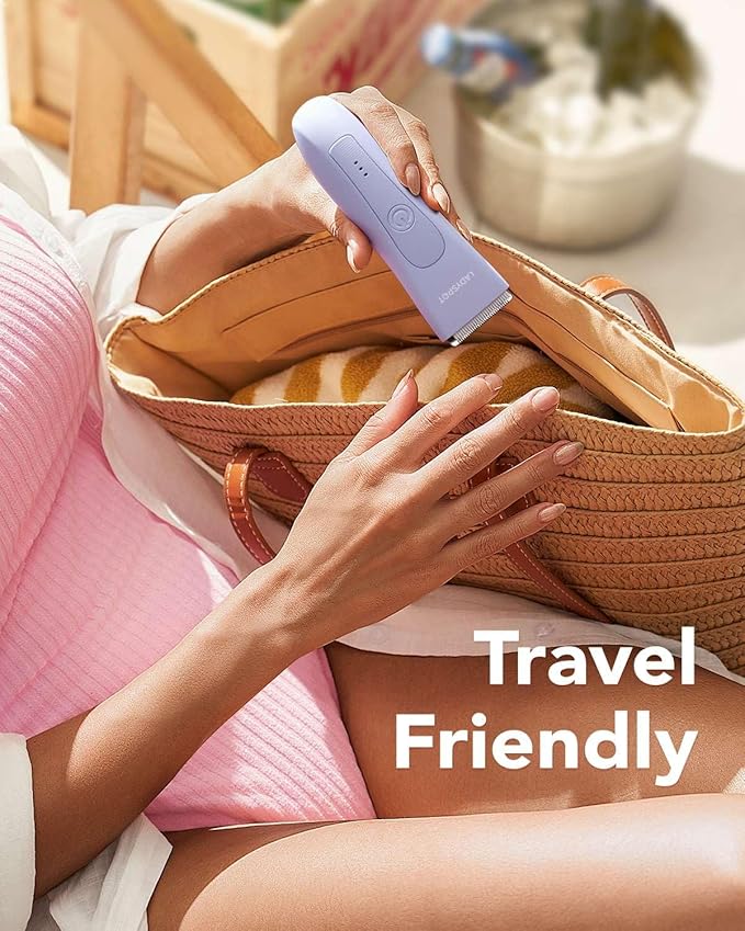 Bikini Trimmer for Women, Pubic Hair Trimmer Shaver for Women -Waterproof Hair Shaver Razors, LADYSPOT™ Shaving Sets,with 3 Guards,Replaceable Hypoallergenic Ceramic Blade,Wet/Dry(Purple)-BrightBean Baby