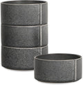Stone Lain Bao 8-Piece Bowl Set Stoneware, Charcoal