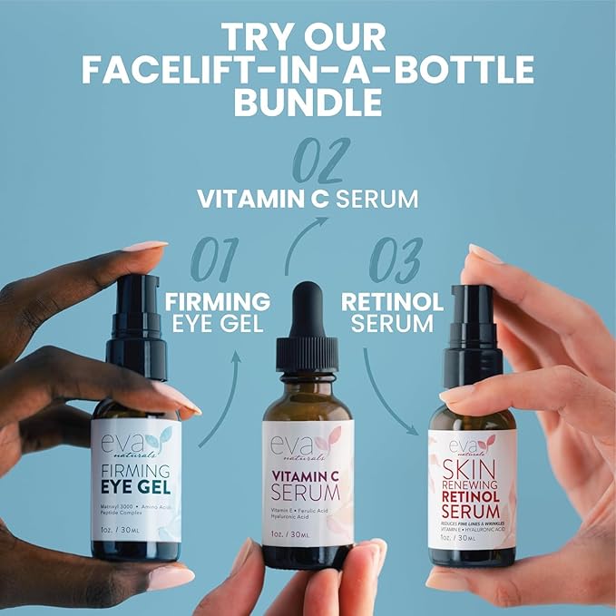 Retinol Serum by Eva Naturals - 2.5% Retinol Serum for Face with Hyaluronic Acid, Vitamin E & Organic Aloe - Retinol Face Serum that Reduce Wrinkles, Fine Lines & Dark Spots - Anti Aging Serum, 2 Pack-BrightBean Baby