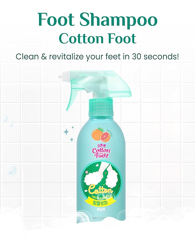 Cotton Foot - Foot Shampoo Soap (Grapefruit, 13fl oz) - Refreshing Cleanse Spray, Deodorizing Foot Care Wash. Foaming Wash, Easy to Use-BrightBean Baby