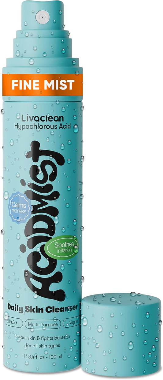 Hypochlorous Acid Spray for Face & Body - Helps Reduce Redness and Breakouts - Travel Size Hypochlorous Spray, Multi-Purpose Topical Facial Skin Repair, pH-Balancing Toner - TSA, Livaclean-BrightBean Baby