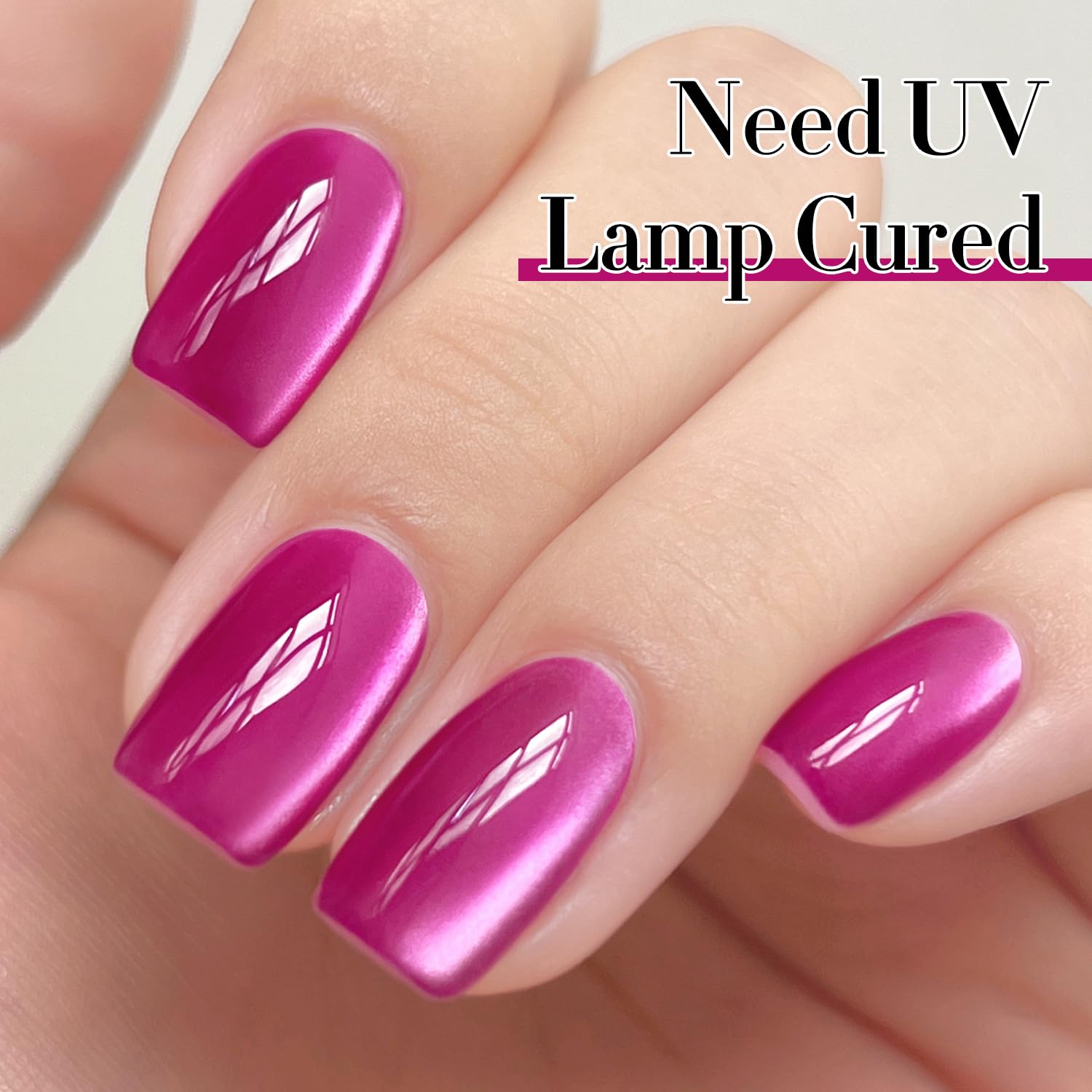 Double Rhythm Jelly Glass Cat Eye Gel Polish with Magnet 15ML Holographic Glitter Shimmer Translucent Sheer Color Magnetic Nail Polish Salon DIY at Home (Jelly Violet-MC1119)-BrightBean Baby