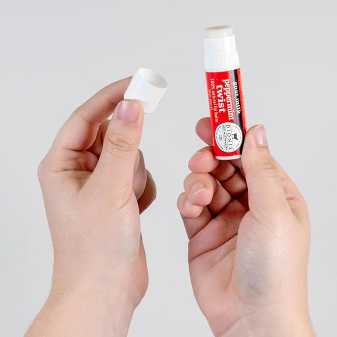 Dionis - Goat Milk Skincare Peppermint Twist Scented Lip Balm - Set of 6 (0.28 oz) - Made in the USA - Cruelty-free and Paraben-free-BrightBean Baby