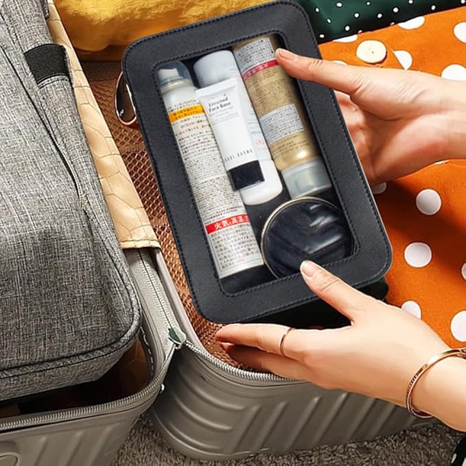 Clear Makeup Bag Small, TSA Approved Portable Toiletry Bag with Zipper Cosmetic Travel Bag Makeup Organizer Case Mini Makeup Pouch for Purse Car Organizer Bag for Women Men-BrightBean Baby