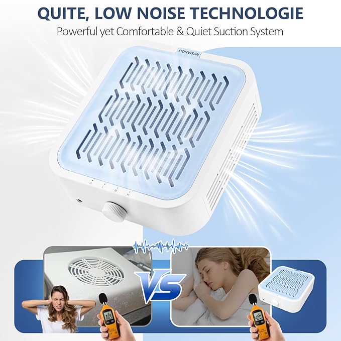 LIONVISON Nail Dust Collector for Salons: Manicure Pedicure Tool for Beginners DIY Nail Tech With Reusable Filter-BrightBean Baby