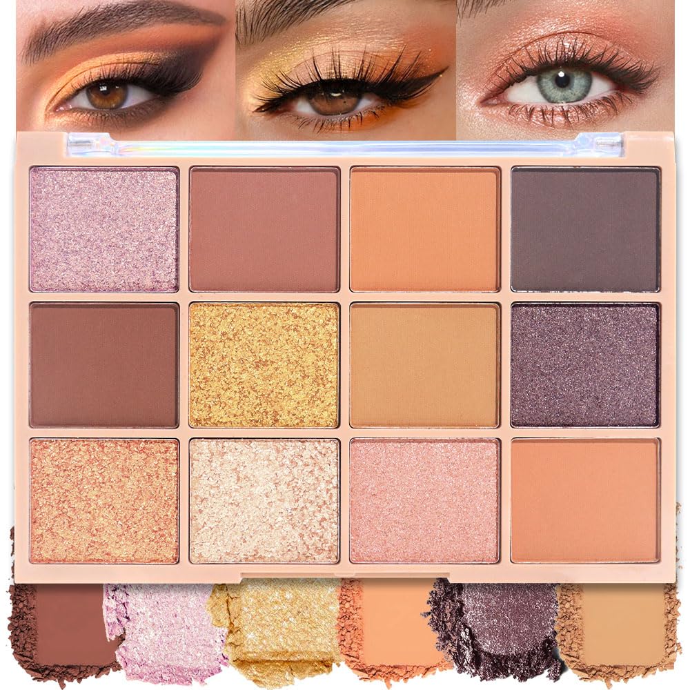 SUAKE Neutral Eye Shadow Palette,Nude Pink Champagne Naked Cream Eyeshadow Palette,Make Up Pallets for Women, Highly Pigmented Long Lasting Naturing-Looking,Blendable,Vegan-BrightBean Baby