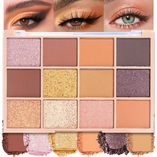 SUAKE Neutral Eye Shadow Palette,Nude Pink Champagne Naked Cream Eyeshadow Palette,Make Up Pallets for Women, Highly Pigmented Long Lasting Naturing-Looking,Blendable,Vegan-BrightBean Baby