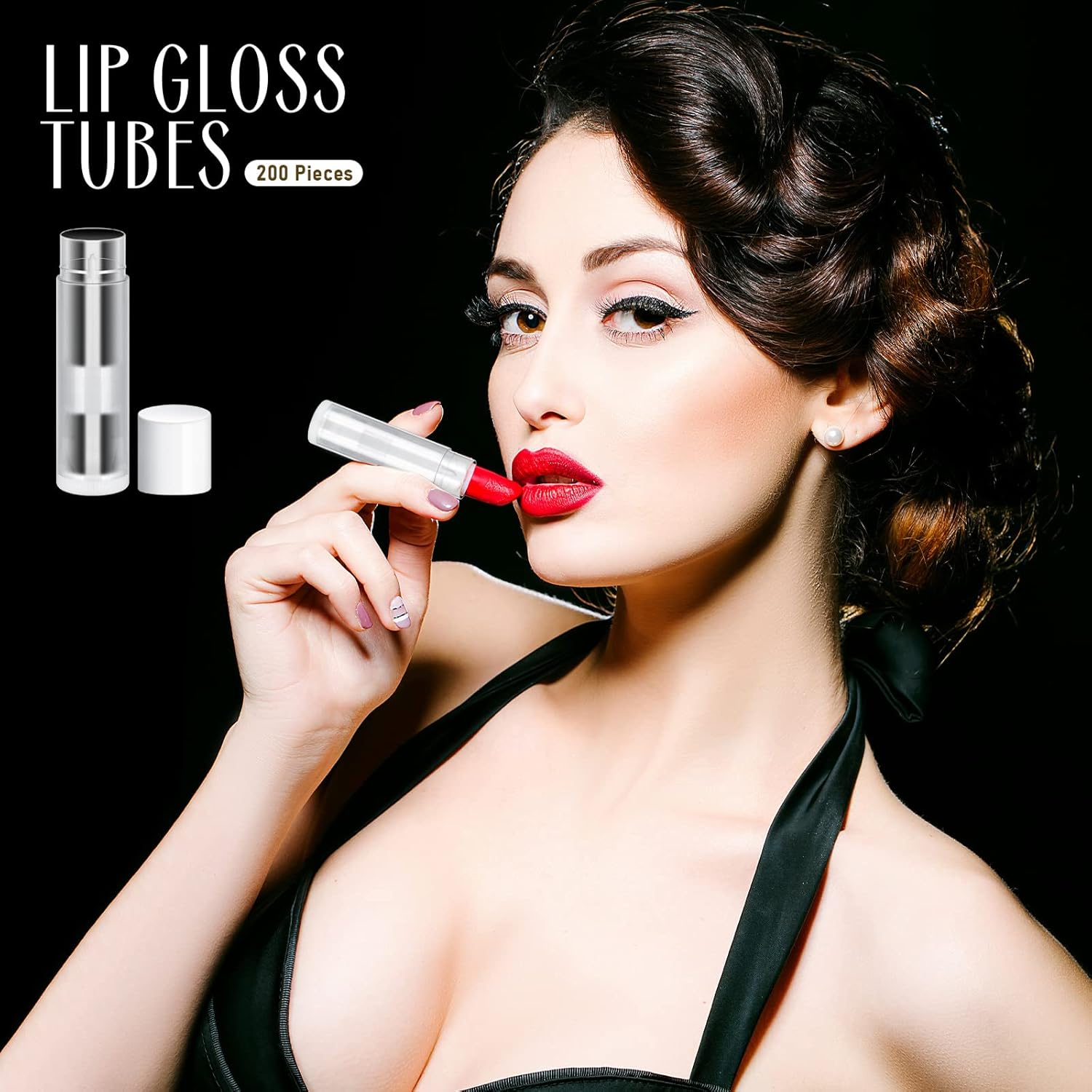 Nuanchu 200 Pcs Lip Balm Tubes Empty Lip Gloss Tubes Bulk Women 0.186 Oz/ 5.5 ml Lip Gloss Container Kit Clear PVC Lip Containers with Caps for DIY(White, Clear)-BrightBean Baby