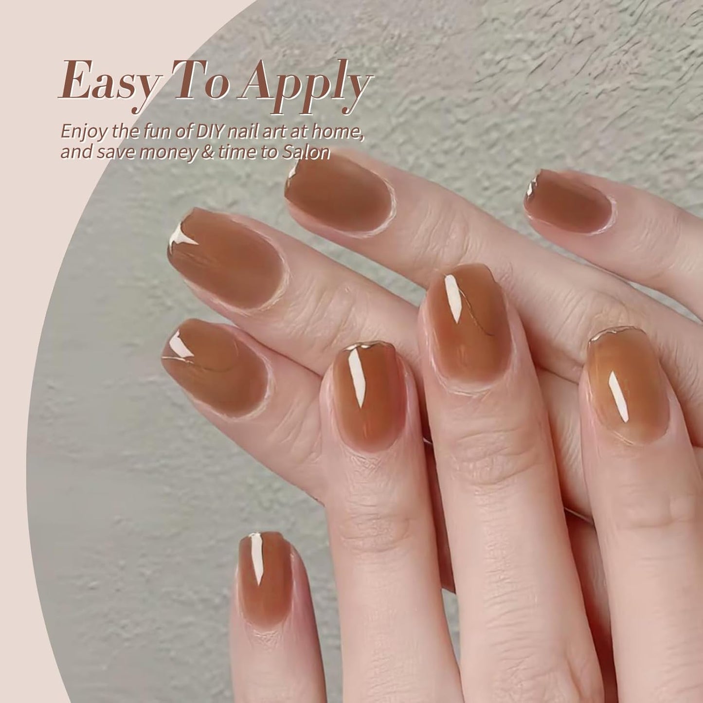 Born Pretty Jelly Gel Nail Polish Fall Winter Brown Nude Dark Wine Red Sheer Gel Nail Polish, Crystal Transparent Gel Polish Nail Art Manicure DIY Salon and Home 7ML 6PCS-BrightBean Baby