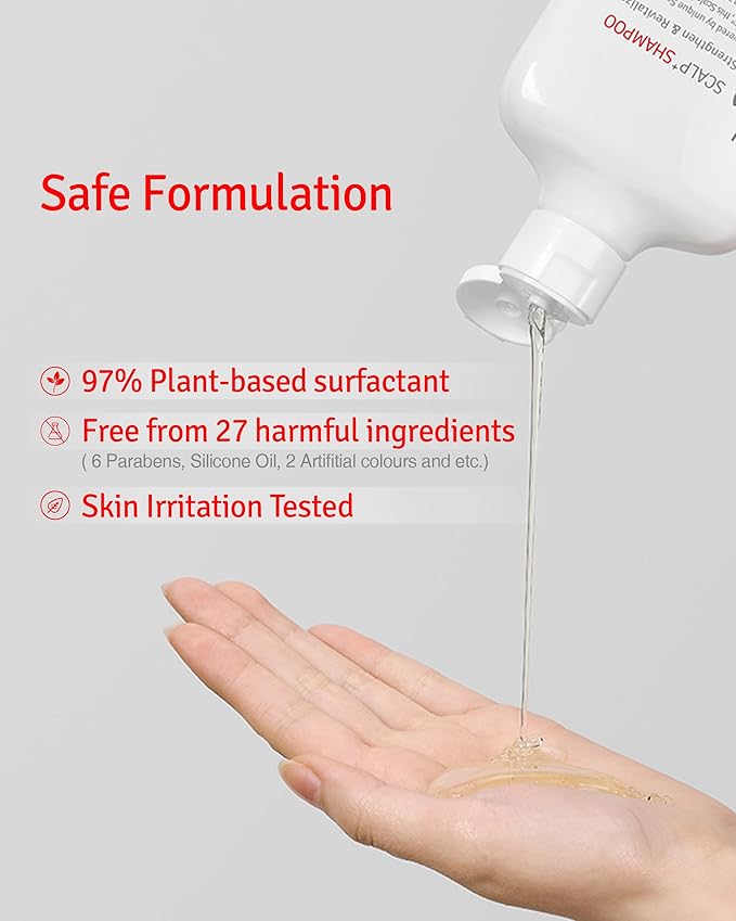 Scalp+ Shampoo for DHT Blocker, Hair Loss Relief - Moisture Anti-Aging Thickening Volumizing Fortifying & Repairing Hair Strength Fuller Hair with Vitamin C, Peptides, Biotin, 10.14 fl.oz.-BrightBean Baby