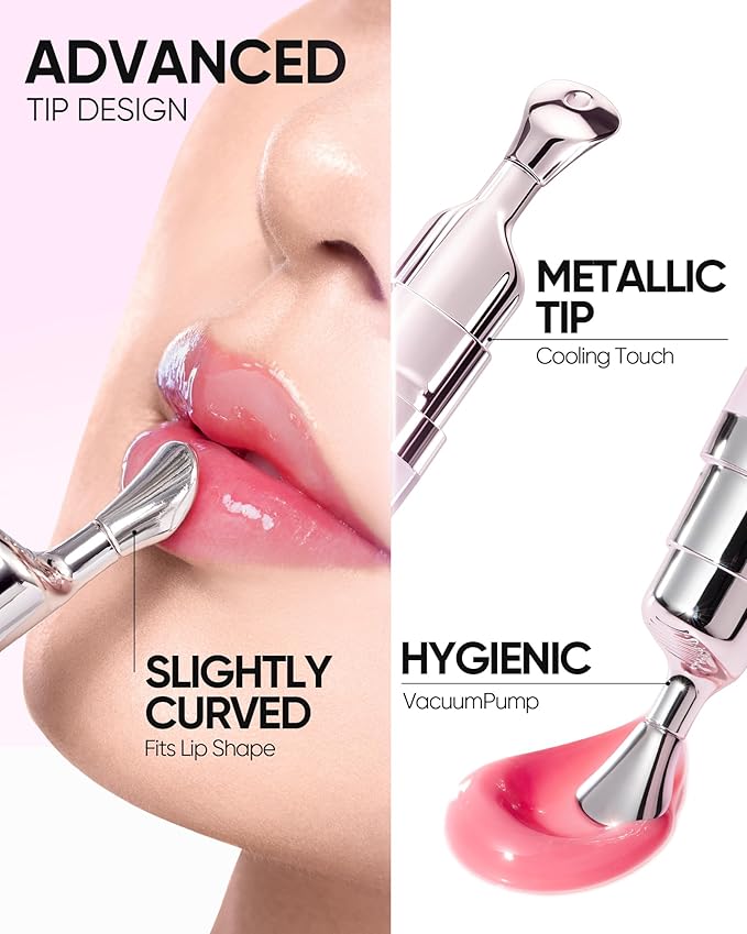 Hydrating Brightening Lip Serum, Nourishing Hydration Tinted Lip Stain, Plumping Lip Gloss with Polypeptide Squalane (02 Coral Rose)-BrightBean Baby