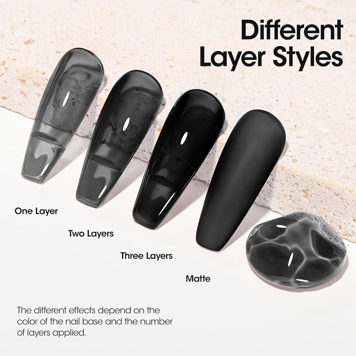 Gellen Black Gel Nail Polish 18ML 1Pc Sheer Classic Black Gel Polish Soak off UV Light Translucent Nail Polish Salon DIY Nail Art Manicure at Home Christmas Gifts, 0.61 Fl Oz-BrightBean Baby